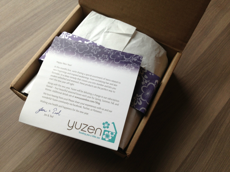 Yuzen January 2013 Review - Monthly Eco-Friendly Zen Subscription Boxes