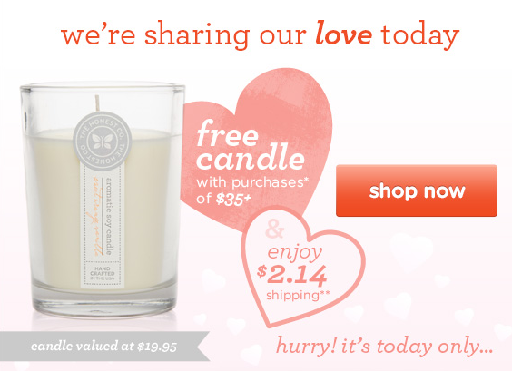 Free Full Sized Candle with Purchase from Honest Company – Today Only!