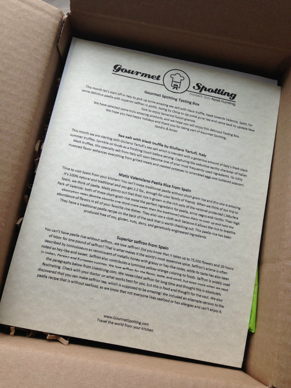 Gourmet Spotting - January 2013 Review - Monthly Food Subscription Boxes PLUS GIVEAWAY!