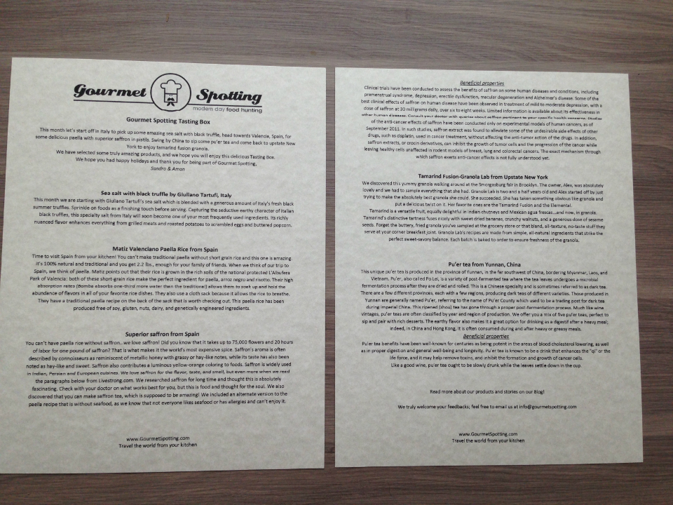 Gourmet Spotting - January 2013 Review - Monthly Food Subscription Boxes PLUS GIVEAWAY!
