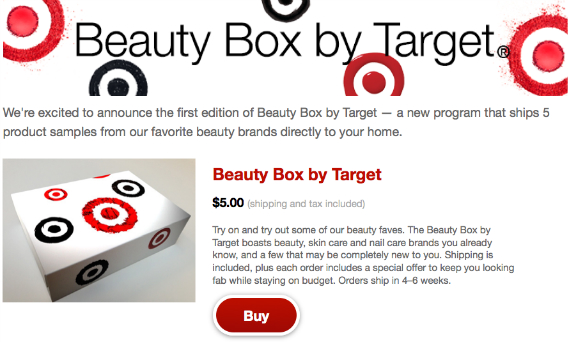 Target Launches First Beauty Box - $5 For 5 Premium Samples 