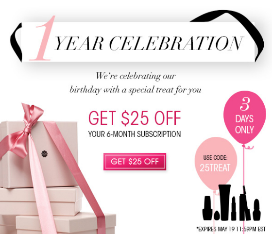 New GLOSSYBOX Coupon Code - $25 Off a 6 Month Subscription!