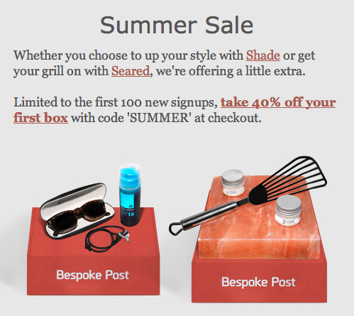 Bespoke Post Subscription Coupon Code 40% Off Your First Bespoke Post Box! 
