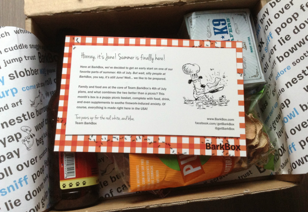 Barkbox Review – Monthly Subscription Box for Dogs – June 2013