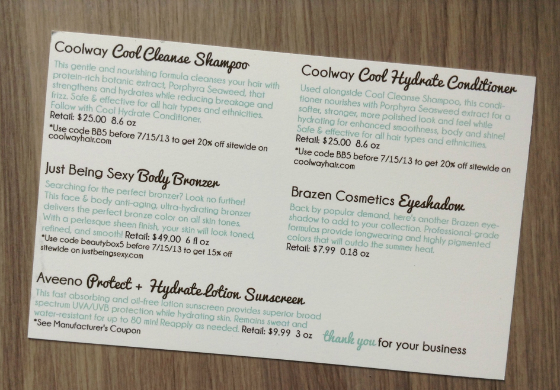 Beauty Box 5 Review - June 2013 - Monthly Makeup Subscription