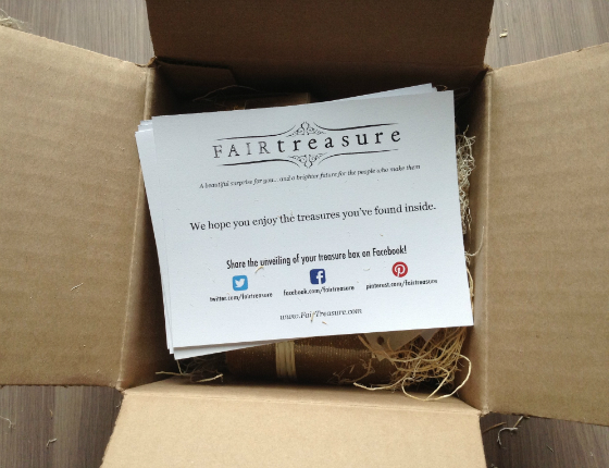 Fair Treasure Box Review - Monthly Subscription Service - June 2013