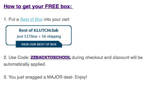 Free Subscription Box Coupon Codes: Conscious Box & KLUTCHclub