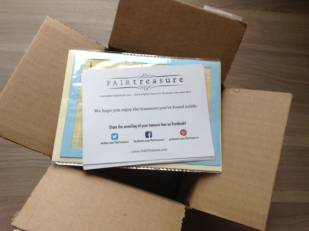 Fair Treasure Review – Monthly Fair Trade Subscription Box – July 2013