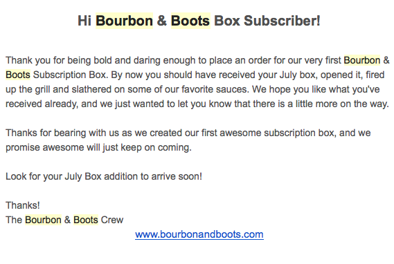 Bourbon and Boots Subscription Box Review - July 2013