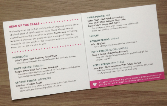 Birchbox Head of Class Limited Edition Box Review