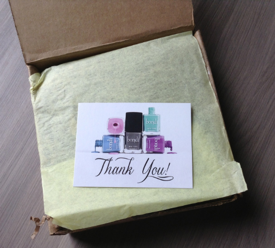 Bondi Box Review - August 2013 - Nail Polish Subscription