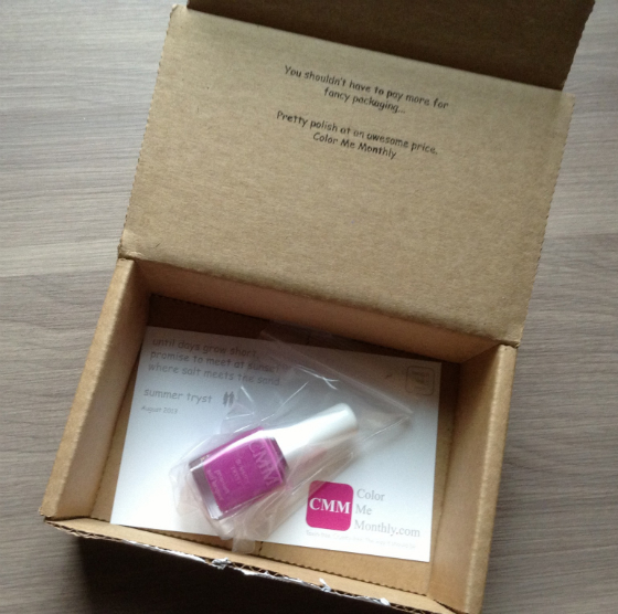 Nail Polish Subscription Box - Color Me Monthly Review - August 2013