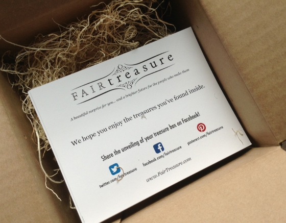 Fair Treasure Subscription Box Review - August 2013