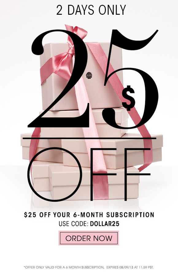 Best GLOSSYBOX Coupon Ever! $25 Off 6-Month Subscription