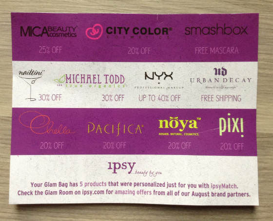 Ipsy August 2013 Review - Makeup Subscription
