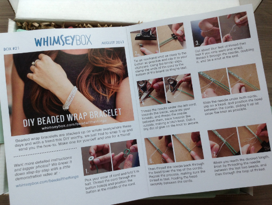 Whimsey Box Review - Craft Subscription Box - August 2013