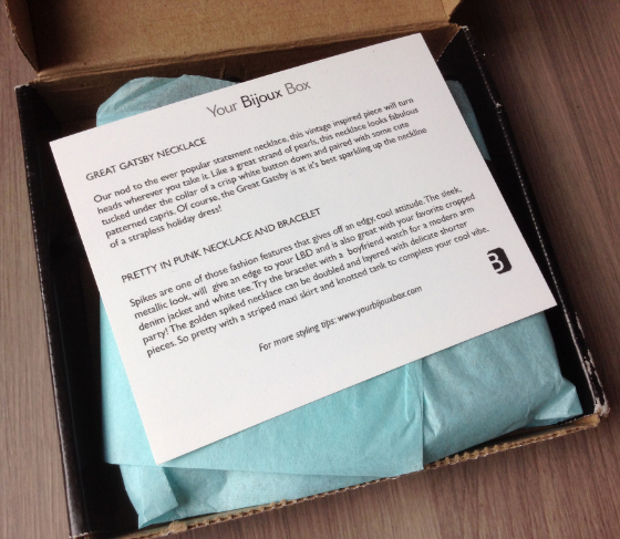 Your Bijoux Box Review - August 2013 - Jewelry Subscription