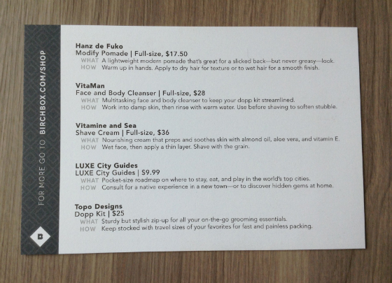 Birchbox Man September 2013 Review