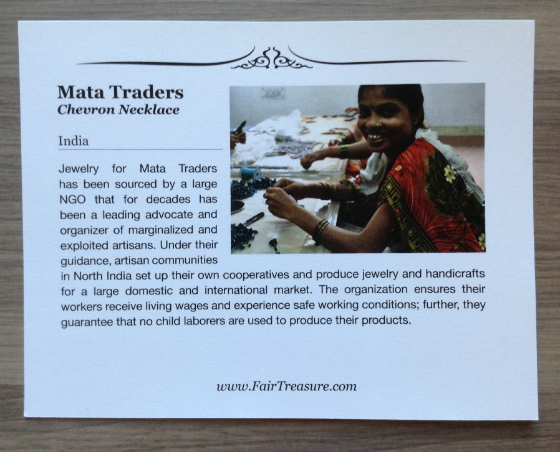 Fair Treasure Subscription Box Review - September 2013
