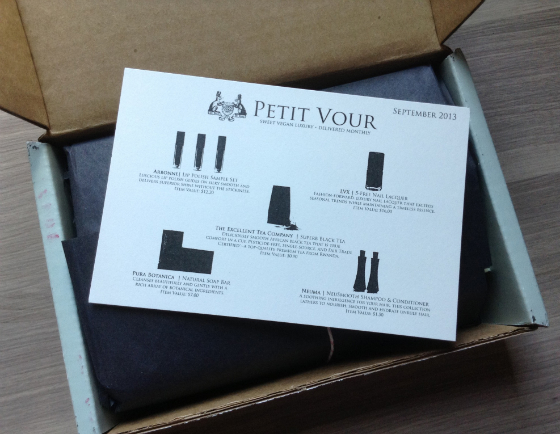 Petit Vour Beauty Subscription Box Review - September 2013