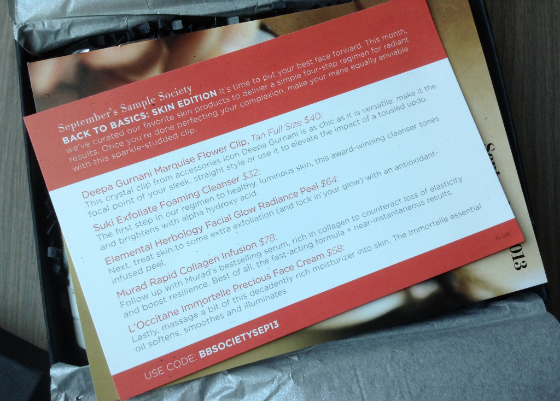 Sample Society Box Review - September 2013