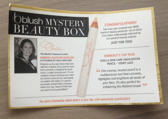 Blush Mystery Beauty Box October 2013 Review