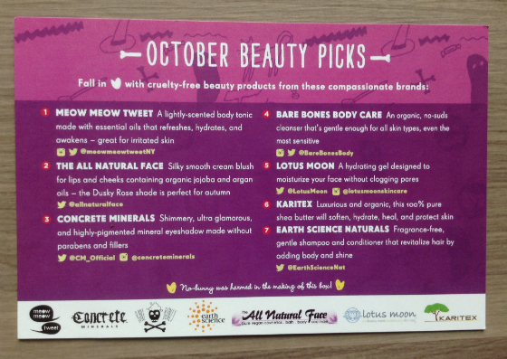 Vegan Cuts Beauty Box Review - October 2013