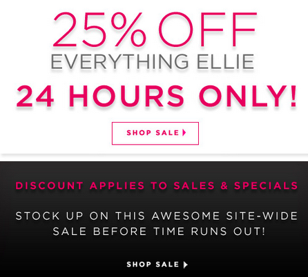 Black Friday Deals - Extra 25% Off Ellie Sales!