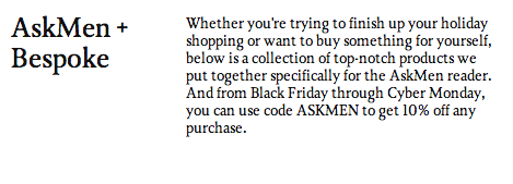 Black Friday Deal - 10% Off Everything in the Bespoke Post Shop!