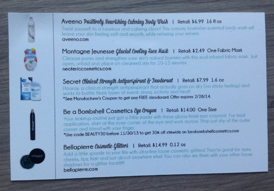 Beauty Box 5 Review - November 2013