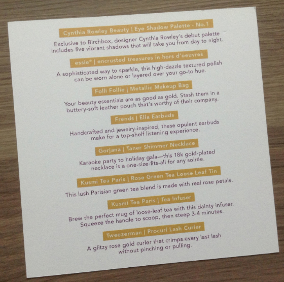 Birchbox Limited Edition Precious Metals Box Review