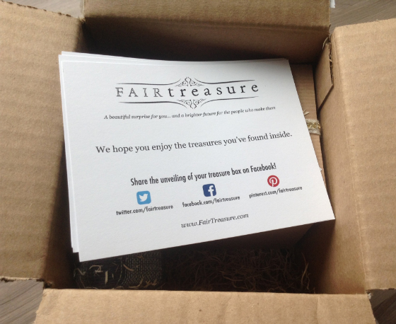 Fair Treasure Subscription Box Review - October 2013