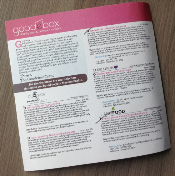 GoodeBox Review - Monthly Beauty Subscription Box - Nov 2013