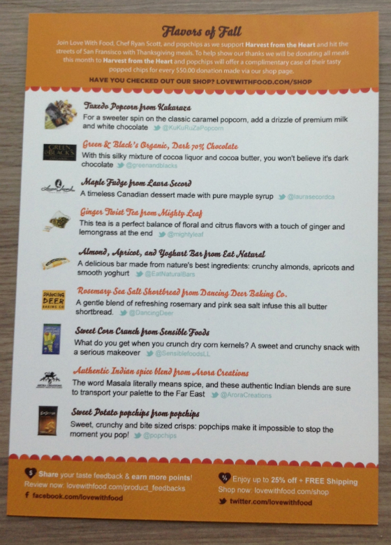 Love With Food Review - November 2013