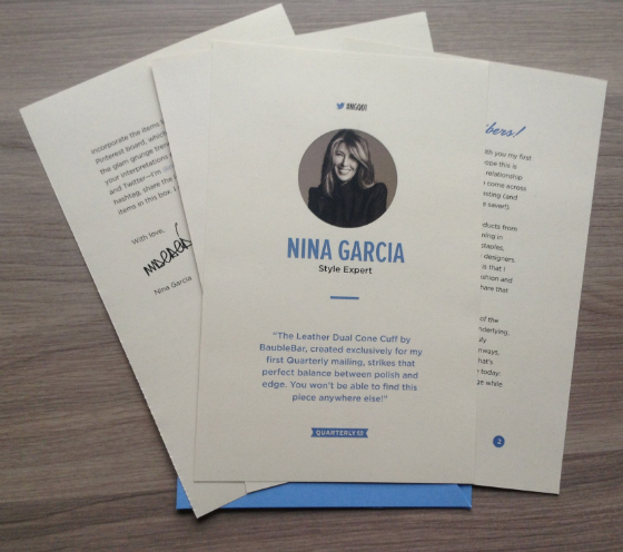 Nina Garcia Quarterly Subscription Box Review #NGQ01