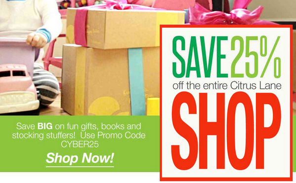 Cyber Monday Deal - 25% off the Citrus Lane Shop!