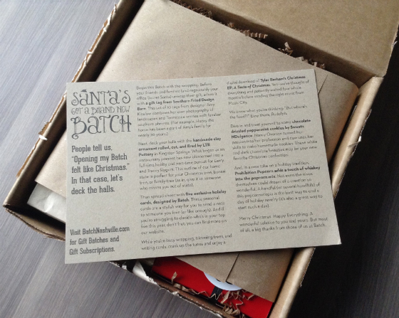 Batch Nashville Subscription Box Review - December 2013