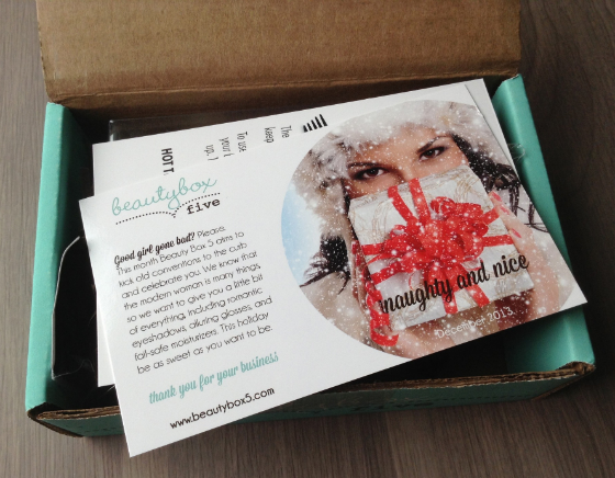 Beauty Box 5 Subscription Review - December 2013