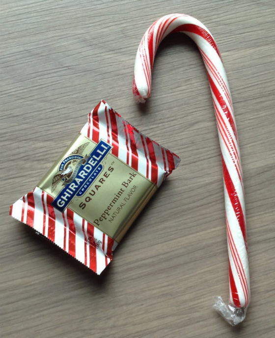 Doteable College Subscription Box Review - Dec 2013 Candy Cane Chocolate