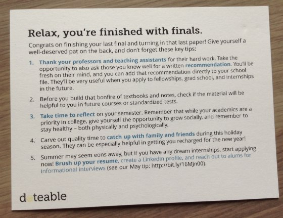 Doteable College Subscription Box Review - Dec 2013 Advice