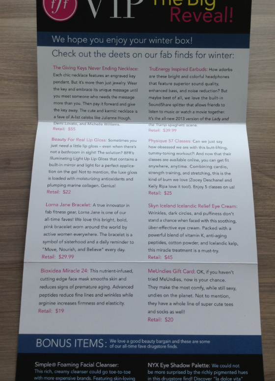 FabFitFun VIP Box Review - Winter 2013 Info