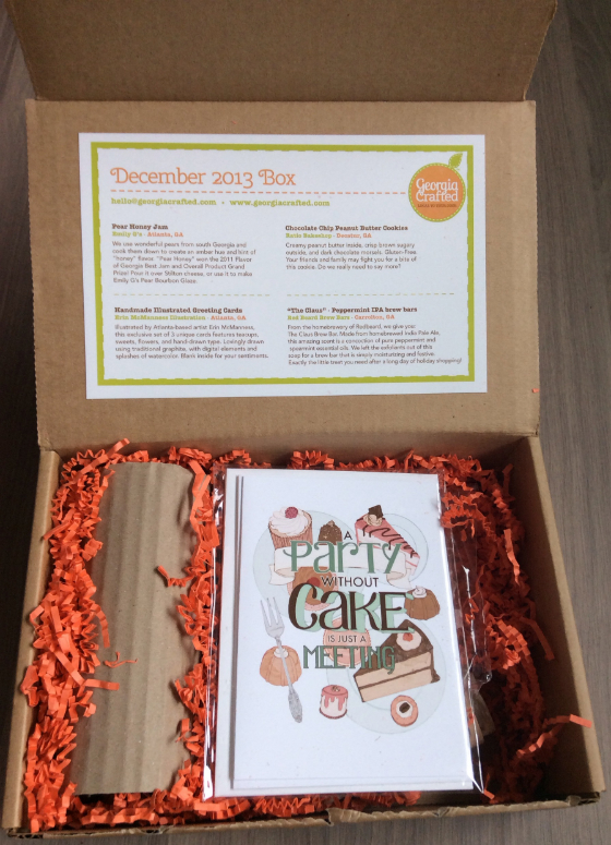 Georgia Crafted Subscription Box Review - Dec 2013 Whats Inside
