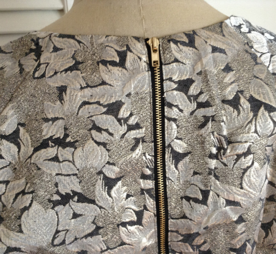 dress zipper close up - Golden Tote