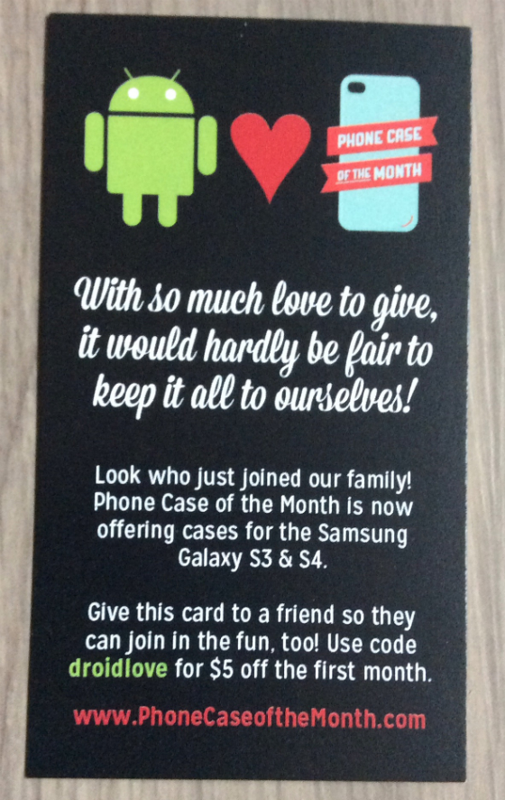 Phone Case of the Month Subscription Review - Dec 2013 samsung