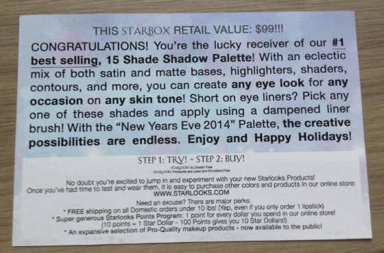 StarBox Subscription Box Review - Dec 2013 Info