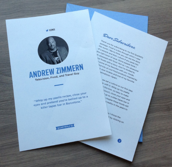 Andrew Zimmern Quarterly Subscription Box Review #ZIM01 Info