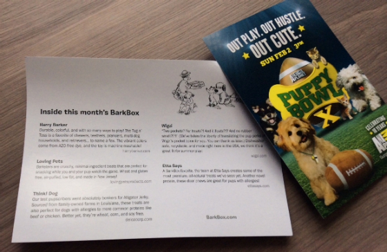 BarkBox Review & Coupon Code - January 2014 Card