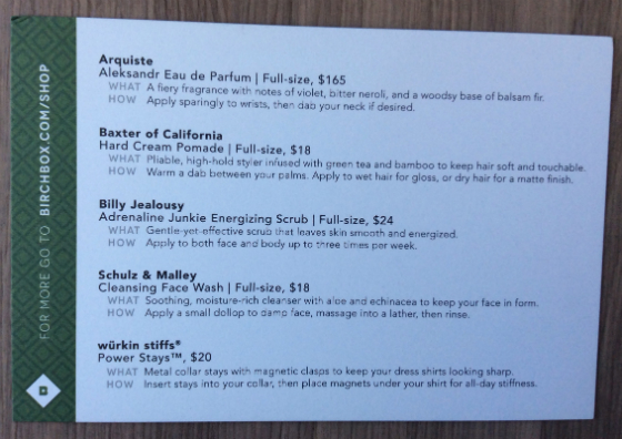 Birchbox Man Review - February 2014 Details