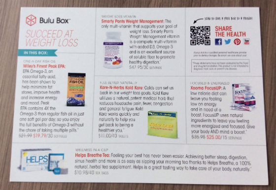 Bulu Box Review & 50% Off Coupon - January 2014 Card