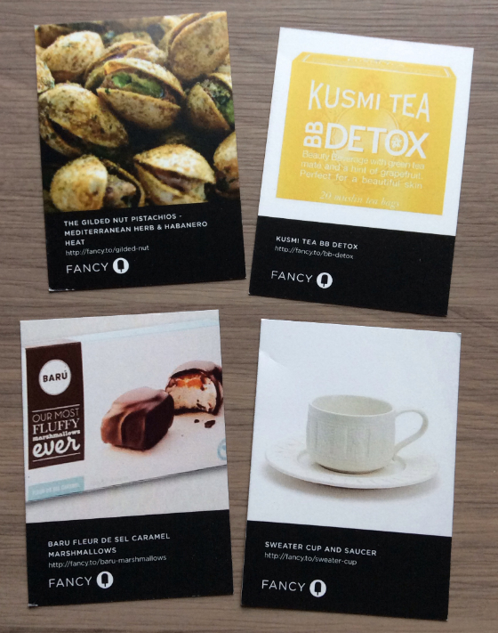 Fancy Food Box Review - January 2014 Cards